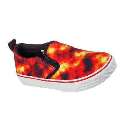 Chlapecké Mokasíny Skechers Street Fame - Lava Clouds Červené Černé | CZ_7817D