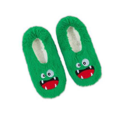 Chlapecké Ponožky Skechers Furry Monster Pantofle - 1 Pack Zelene | CZ_7392L