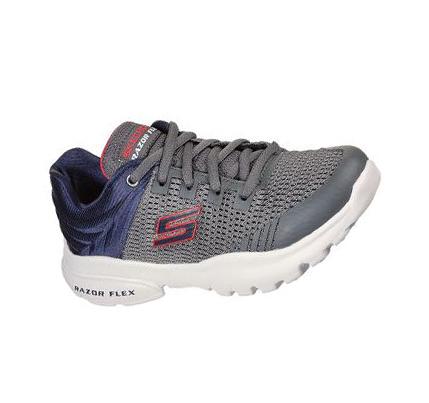 Chlapecké Tenisky Skechers Razor Flex - Skorvo Šedé Tmavě Blankyt | CZ_I3705