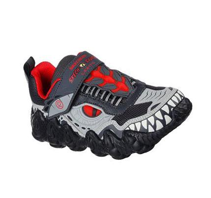 Chlapecké Tenisky Skechers Skech-O-Saurus Lights - Dino-Tracker Šedé Červené | CZ_I020L