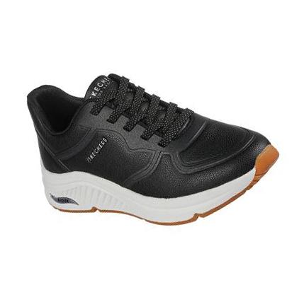 Dámské Boty Casual Skechers Arch Fit: S-Miles - Mile Makers Černé Bílé | CZ_4524A