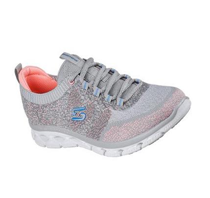 Dámské Boty Casual Skechers Glide-Step Flex - Cosmic Spirit Šedé Růžové | CZ_I488L