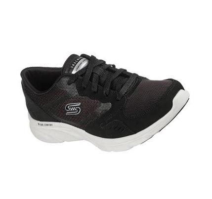 Dámské Boty Casual Skechers Relaxed Fit: D'Lux Pohodlí - Plenty Success Černé Bílé | CZ_A963Q