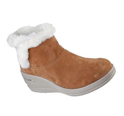 Dámské Boty Na Klínku Skechers Arch Fit Rise - Elegantní Hnědé | CZ_30038