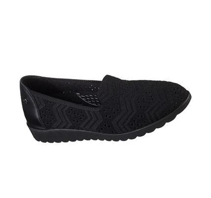 Dámské Boty Na Klínku Skechers Arch Fit Cleo Klínku Černé | CZ_3117D