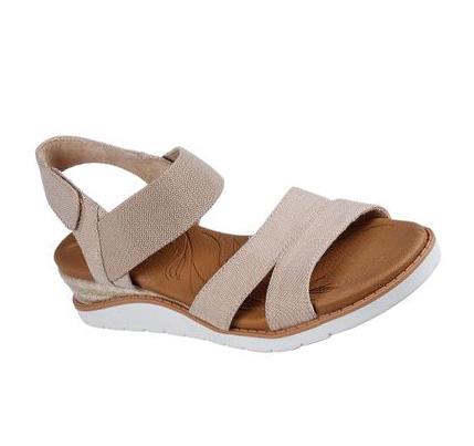 Dámské Boty Na Klínku Skechers BOBS Beach Kiss - Bottle Notes Béžový | CZ_31534
