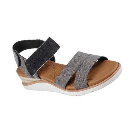 Dámské Boty Na Klínku Skechers BOBS Beach Kiss - Bottle Notes Černé | CZ_3155X