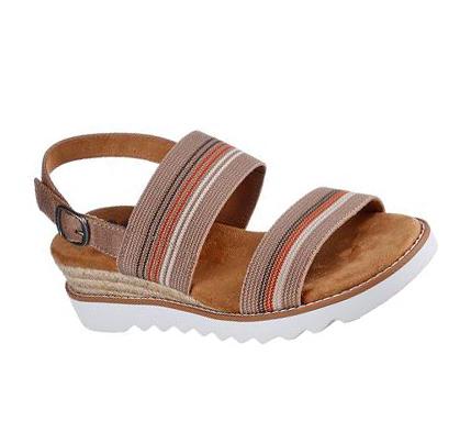 Dámské Boty Na Klínku Skechers BOBS Desert Kiss Hi - Tea Time Hnědé | CZ_3178L