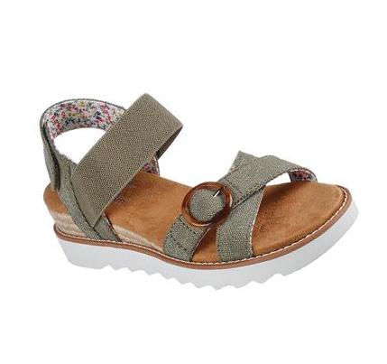 Dámské Boty Na Klínku Skechers BOBS Desert Kiss Hi - Splendid Wonder Olivy Zelené | CZ_3180L