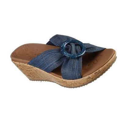 Dámské Boty Na Klínku Skechers Beverlee - Sail Twist Tmavě Blankyt | CZ_3230L
