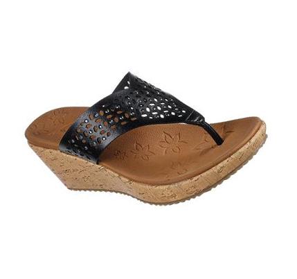Dámské Boty Na Klínku Skechers Beverlee - Pier Stroll Černé | CZ_3305P