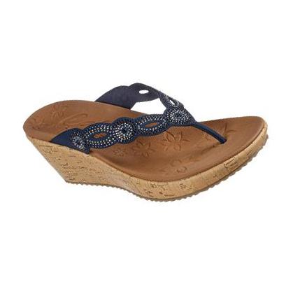 Dámské Boty Na Klínku Skechers Beverlee - Happy Charmer Tmavě Blankyt | CZ_3317B