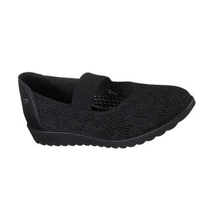 Dámské Boty Na Klínku Skechers Stretch Fit: Arch Fit Cleo Klínku - Shimmer Pop Černé | CZ_31053