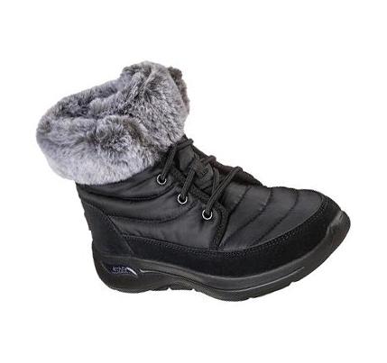 Dámské Boty Skechers GO WALK Arch Fit - Zimní Visit Černé Šedé | CZ_I166B
