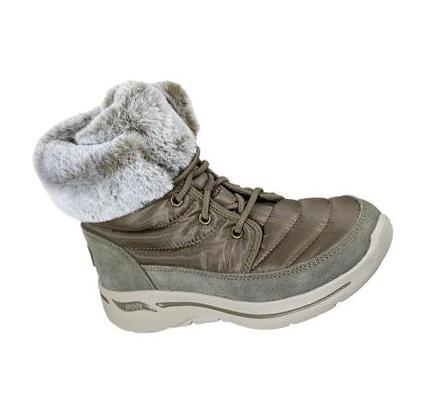 Dámské Boty Skechers GO WALK Arch Fit - Zimní Visit Olivy Zelené | CZ_I1774