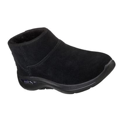 Dámské Boty Skechers GO WALK Arch Fit - Cute N Cozy Černé | CZ_I202L