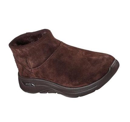 Dámské Boty Skechers GO WALK Arch Fit - Cute N Cozy Čokolády | CZ_I216R