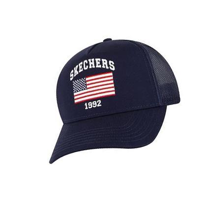 Dámské Klobouky Skechers USA Flag Trucker Tmavě Blankyt | CZ_30345
