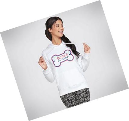 Dámské Mikiny S Kapucí Skechers BOBS Apparel Bone Bílé | CZ_3772K