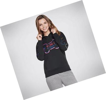 Dámské Mikiny S Kapucí Skechers BOBS Apparel Bone Černé | CZ_3784L