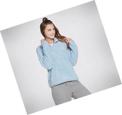 Dámské Mikiny S Kapucí Skechers BOBS Apparel Cuddle 1/4 Zip Pullover Blankyt | CZ_4034W