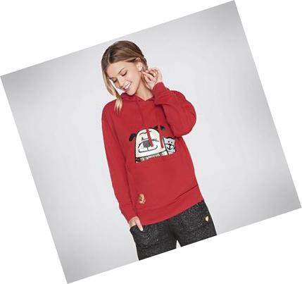Dámské Mikiny S Kapucí Skechers BOBS Apparel - Doggy Pouch Pullover Červené | CZ_4072C
