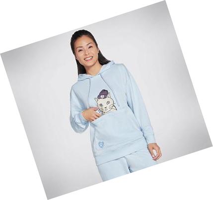 Dámské Mikiny S Kapucí Skechers BOBS Apparel Hipcat Pouch Pullover Blankyt | CZ_4309E