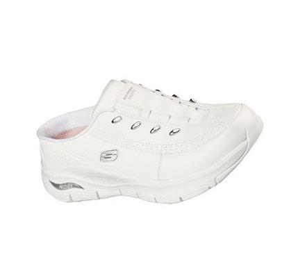 Dámské Mokasíny Skechers Arch Fit - Blessful Me Bílé Stříbrné | CZ_3974B