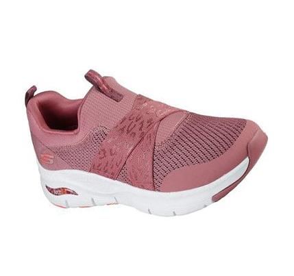 Dámské Mokasíny Skechers Arch Fit - Modern Rhythm Tmavě Růžové | CZ_4498A