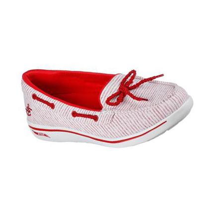 Dámské Mokasíny Skechers Arch Fit Uplift - Coastal Breeze Červené Bílé | CZ_4188K