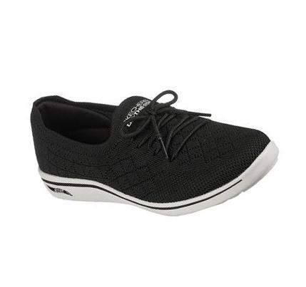 Dámské Mokasíny Skechers Arch Fit Uplift - Perfect Dreams Černé Bílé | CZ_4288A