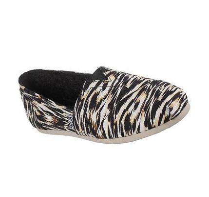 Dámské Mokasíny Skechers BOBS Plush - City Roads Černé | CZ_5054S