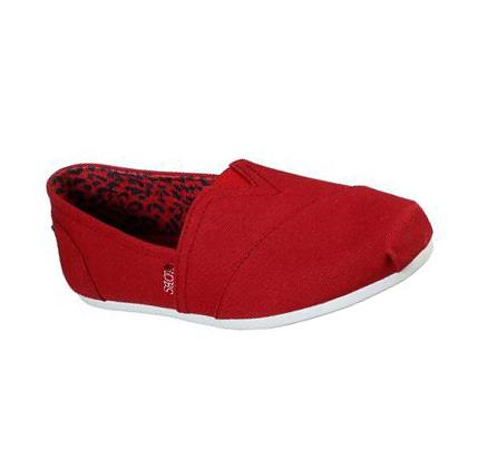 Dámské Mokasíny Skechers BOBS Plush - Peace and Love Tmavě Červené | CZ_3174K
