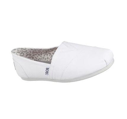 Dámské Mokasíny Skechers BOBS Plush - Peace and Love Bílé | CZ_31990