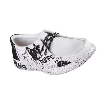 Dámské Mokasíny Skechers BOBS Skipper - Expressive Pup Bílé Černé | CZ_I088B