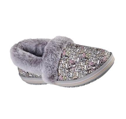 Dámské Mokasíny Skechers BOBS Too Cozy - Purrfect Storm Šedé Viacfarebný | CZ_38294