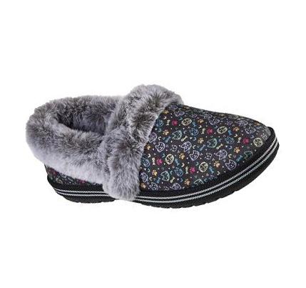 Dámské Mokasíny Skechers BOBS Too Cozy - Blizzard Bits Černé Viacfarebný | CZ_3854L