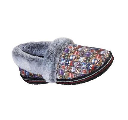 Dámské Mokasíny Skechers BOBS Too Cozy - Mad Plaid Černé Viacfarebný | CZ_3904W