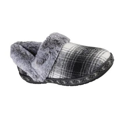 Dámské Mokasíny Skechers BOBS Too Cozy - Plaid Party Černé | CZ_39790