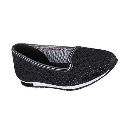Dámské Mokasíny Skechers Cleo Jogger - Quick-Wit Černé Bílé | CZ_6704B