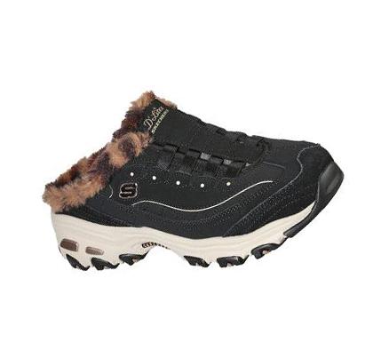 Dámské Mokasíny Skechers D'Lites - Plush Cloud Černé | CZ_63293