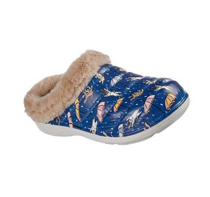 Dámské Mokasíny Skechers Foamies: Cozy Camper Podšité - Fur Life Tmavě Blankyt Viacfarebný | CZ_A271X