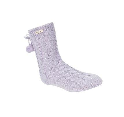 Dámské Ponožky Skechers Fleece Podšité GO LOUNGE Crew - 2 Pack Fialové | CZ_3472L