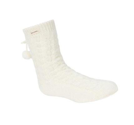 Dámské Ponožky Skechers Fleece Podšité GO LOUNGE Crew - 2 Pack Bílé | CZ_3484A