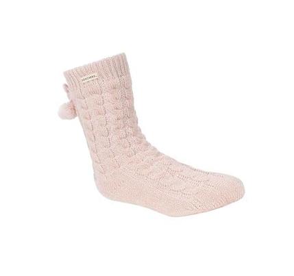 Dámské Ponožky Skechers Fleece Podšité GO LOUNGE Crew - 2 Pack Růžové | CZ_34978