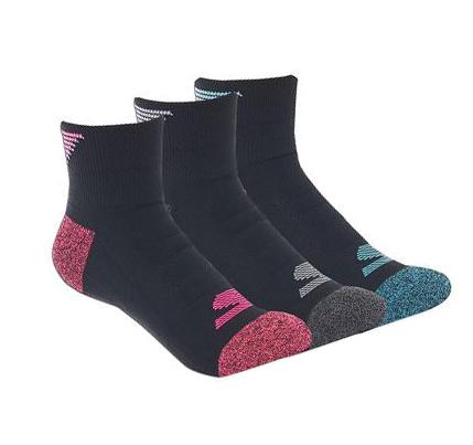 Dámské Ponožky Skechers Half Terry Atletické - 3 Pack Černé | CZ_3094A