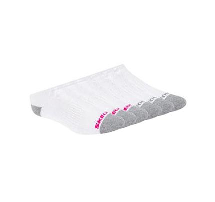 Dámské Ponožky Skechers Low Cut Na Chození - 6 Pack Bílé | CZ_3219G