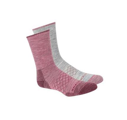 Dámské Ponožky Skechers Merino Wool Crew - 2 Pack Růžové Šedé | CZ_3422C