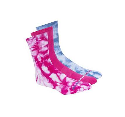 Dámské Ponožky Skechers Tie-Dye Crew - 3 Pack Růžové | CZ_3397D