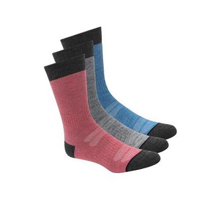 Dámské Ponožky Skechers Wool Blend Pracovní Crew - 3 Pack Šedé Růžové | CZ_3059D